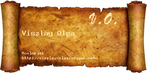 Viszlay Olga névjegykártya